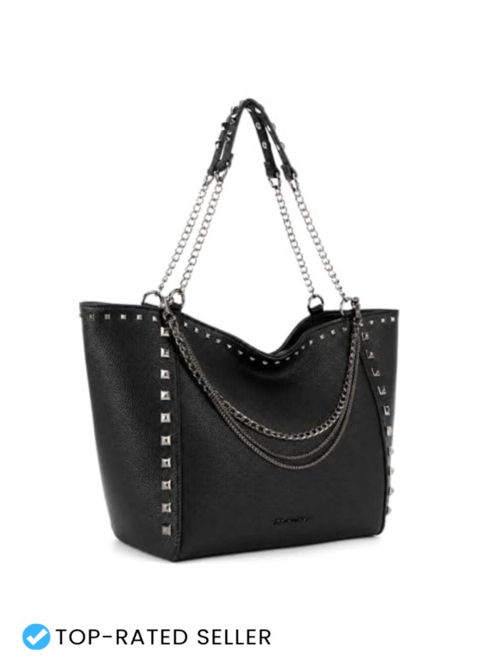 Oversized Vegan Leather Tote Bag with Chain Handle Large Travel Shoulder Purse